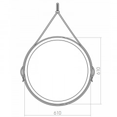Зеркало AZARIO Капитан D610 c подсветкой и диммером, бесконтактный сенсор, черная кожа (LED-00002476)