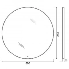 Зеркало AZARIO Alone Cerchio 800х800 влагостойкое с подсветкой, сенсорный выключатель с функцией диммера (CS00079362)