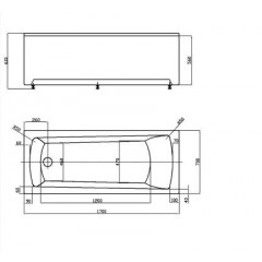Ванна акриловая AZARIO ENRICA прямоугольная 170*70 см (AV.0030170)