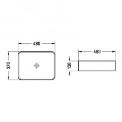 Раковина Azario накладная 480х370х130 белый (AZ-2074)