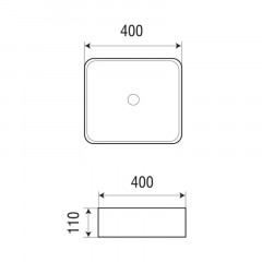 Раковина Azario 400х400х110 накладная, белый (AZ-2179)