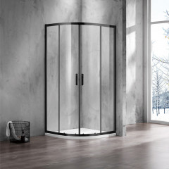 Душевое ограждение Azario MILTON 1000х1000х2000, полукруглое, прозрачное стекло 6 мм, покрытие EASY CLEAN, цвет профиля черный (AZ-ND2142 1000 Black)