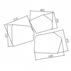 Комплект зеркал AZARIO Bionic бесконтактный сенсор, 3 элемента (LED-00002547)