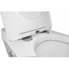 Унитаз импульсный Azario 360х590х380 подвесной, квадратный, быстросъемное сиденье микролифт, монтажная рама в комплекте (AZ-101C)