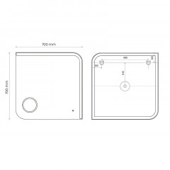 Зеркало AZARIO Golden 700х700 влагостойкое с подсветкой и подогревом, сенсорный выключатель (CS00084316)