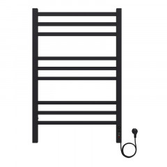 Полотенцесушитель электрический AZARIO ANCONA 500/800 квадрат, 9 секций, диммер справа, черный (AZ71858B)