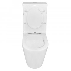 Унитаз-компакт Azario Vetro 380х605х825 напольный, безободковый, слив "ТОРНАДО", в комплекте с бачком и быстросъемным сиденьем микролифт (AZ-2149- UQ)