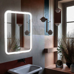 Зеркало AZARIO Мальта-VOICE 550х800 голосовое управление, подогрев, сенсорный выключатель с функцией диммера (LED-00002615)