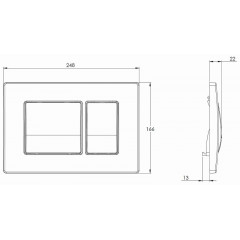 Кнопка смыва Azario двойная, хром матовый (AZ-8200-0030)