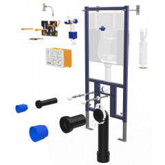 Сет LORANTO Инсталляция + подвесной унитаз Azario MONEO безободковый, слив "Торнадо", в комплекте с быстросъемным сидением микролифт (4501+AZ-0062 UQ1)