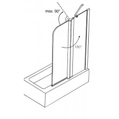 Шторка для ванны распашная Azario Merrit 110х140 цвет профиля серебро (AZ-NF6221 1100)