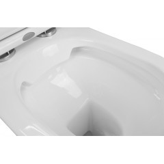 Унитаз-компакт Azario FRETTA ROUND N 340х650х770 напольный, безободковый, c быстросьемным сиденьем микролифт (AZ-1038A)