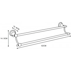 Полотенцедержатель Azario ELVIA трубчатый двойной, бронза (AZ-91102Q)