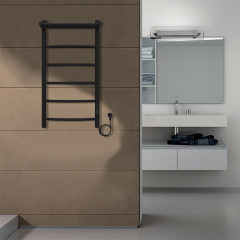 Полотенцесушитель электрический AZARIO VERONA 400/800 5 секций, с полкой, диммер справа, черный (AZ04848PB)
