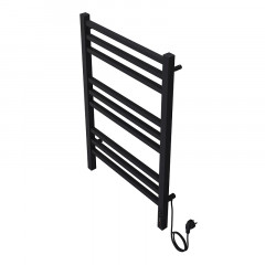 Полотенцесушитель электрический AZARIO ANCONA 500/800 квадрат, 9 секций, диммер справа, черный (AZ71858B)