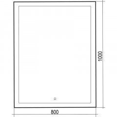 Зеркало AZARIO Гуверт 800х1000 вертикальное c подсветкой и диммером, сенсор выкл (LED-00002354)