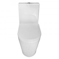 Унитаз-компакт Azario Flin 365х590х790 напольный, безободковый с быстросъемным сиденьем микролифт (AZ-1363C)