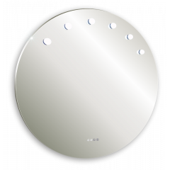 Гримерное зеркало AZARIO Nicole d1000 c подсветкой и диммером, сенсор выкл, смена цвета, 6 ламп в комплекте, часы (LED-00002514)