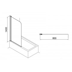 Шторка для ванны Azario Merrit 80х140 цвет профиля серебро (AZ-NF6310 800)