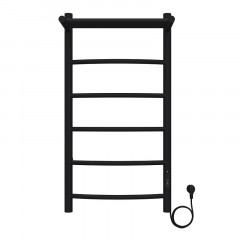 Полотенцесушитель электрический AZARIO VERONA 400/800 5 секций, с полкой, диммер справа, черный (AZ04848PB)