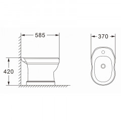 Биде напольное AZARIO LORETTI 585x370x420 (AZ-439B)