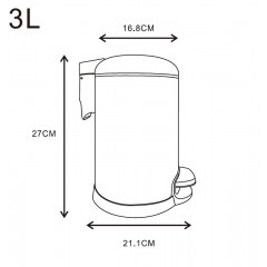 Ведро Azario , Хром (AZ-301P-3L)