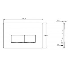 Кнопка смыва AZARIO двойная, квадратная, цвет хром матовый (AZ-8200-0088/AZ-P58-0110)
