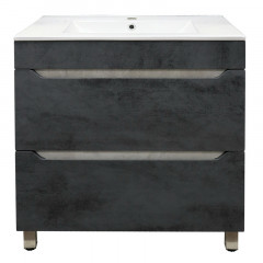 Комплект Тумба Loranto Florena 70 710х470х810 напольная, с раковиной Azario Leon, темный бетон (CS00090035)