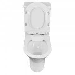 Унитаз-компакт Azario FRETTA ROUND N 340х650х770 напольный, безободковый, c быстросьемным сиденьем микролифт (AZ-1038A)