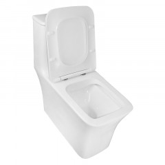 Унитаз-моноблок Azario GRESSA 705х370х760 напольный, безободковый, в комплекте со смывным механизмом Geberit и сиденьем дюропласт микролифт (AZ-1111-G)