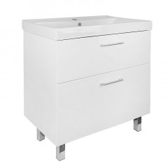 Комплект Тумба Azario Ника 70 Н 700х475х860 напольная, с раковиной Monte 70, белый глянцевый (CS00089990)