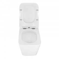 Унитаз импульсный Azario 360х590х380 подвесной, квадратный, быстросъемное сиденье микролифт, монтажная рама в комплекте (AZ-101C)