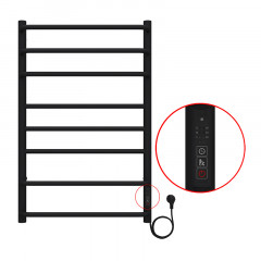 Полотенцесушитель электрический AZARIO MILAN 500/800 8 секций, диммер справа, черный (AZ90858B)