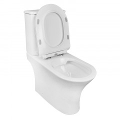 Унитаз-компакт Azario FRETTA ROUND N 340х650х770 напольный, безободковый, c быстросьемным сиденьем микролифт (AZ-1038A)