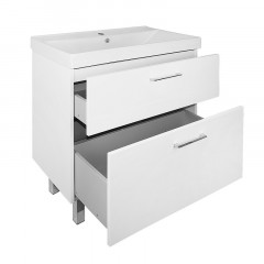 Комплект Тумба Azario Ника 70 Н 700х475х860 напольная, с раковиной Monte 70, белый глянцевый (CS00089990)