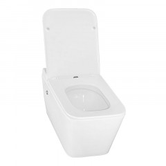 Унитаз импульсный Azario 360х590х380 подвесной, квадратный, быстросъемное сиденье микролифт, монтажная рама в комплекте (AZ-101C)