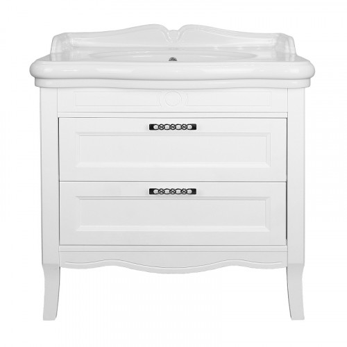 Комплект Тумба Azario CAROLINA 90/2 900х870х540 напольная с раковиной Victorian 90 патина белая (CS00089994)