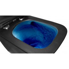 Унитаз подвесной Azario Teramo 490х345х355 безободковый, слив Торнадо, быстросъемное сиденье микролифт, черный матовый (AZ-0052-UQ1MB)