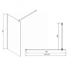 Душевая перегородка Azario CHICAGO Walk-in 1200x1950 прозрачное стекло 8 мм, покрытие EASY CLEAN, цвет профиля серебро (AZ-NAR6310 1200)