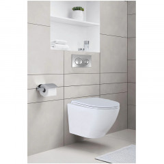 Сет AZARIO инсталляция с панелью смыва + унитаз Grado N с сидением микролифт+ клавиша 0011, хром глянцевый (AZ-8010-1000+AZ-8200-0011+AZ-0046N)