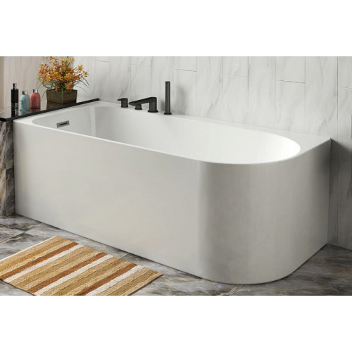 Ванна акриловая Azario LUTON 1700x800x580 пристенная, в комплекте с сифоном и металлической рамой, левая, белая (LUT17080 L)