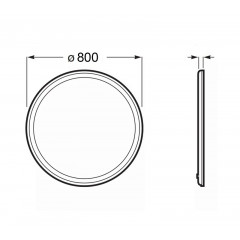 Зеркало AZARIO Classico Cerchio 800х800 влагостойкое с подсветкой, сенсорный выключатель с функцией диммера (CS00079360)