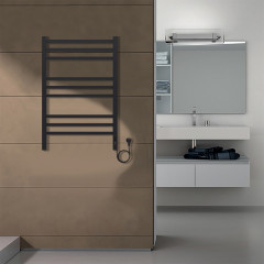 Полотенцесушитель электрический AZARIO ANCONA 500/800 квадрат, 9 секций, диммер справа, черный (AZ71858B)