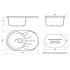 Кухонная мойка AZARIO Flora 730x450x215 искусственный мрамор, цвет черный (CS00079913)