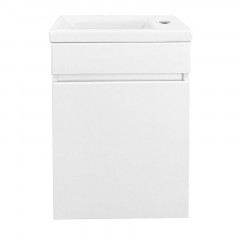 Комплект Тумба Azario Эстима 40 405х220х575 подвесная, с раковиной Миранда 40, правая, белый (CS00094578)