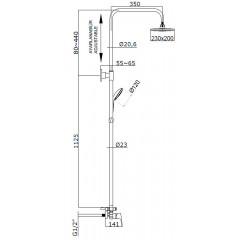 Душевая система AZARIO TREYA со смесителем для душа, хром (AZ-15780121)