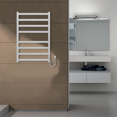Полотенцесушитель электрический AZARIO PALERMO 500/800 квадрат, 8 секций, диммер справа, белый (AZ83858W)