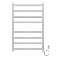 Полотенцесушитель электрический AZARIO PALERMO 500/800 квадрат, 8 секций, диммер справа, белый (AZ83858W)