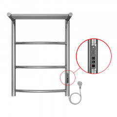 Полотенцесушитель электрический AZARIO VERONA 400/600 3 секции, с полкой, диммер справа, хром (AZ04846P)