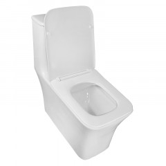 Унитаз-моноблок Azario GRESSA 705х370х760 напольный, безободковый, в комплекте со смывным механизмом Geberit и сиденьем дюропласт микролифт (AZ-1111-G)